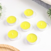 Набор чайных свечей ароматических "Лимон", 3,8х1,6 см, 3,5 ч, 12 г, 6 штук