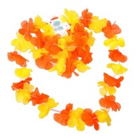 Гавайский набор "Цветочки", ( ожерелье, венок 2 браслета), цвет желтый