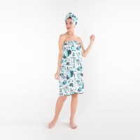 Набор для сауны Этель "Mint mood" парео 80*144 см + чалма, вафля 200г/м2, 100% хл