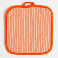 Кухонный набор Доляна «Полосы», прихватка 20х20 см, варежка 12х15 см, персик, 50% п/э, 50% хлопок