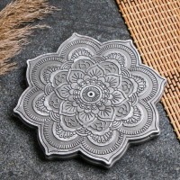 Подставка для благовоний "Мандала" серая/белый, 16х2см