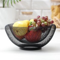 Ваза для фруктов Доляна Grid, 25×25×10 см, цвет чёрный