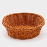 Корзинка для фруктов и хлеба Доляна «Капучино», 21×7 см, пластик, плетёная, коричневая Корзинка для фруктов и хлеба Доляна «Капучино», 21×7 см, пластик, плетёная, коричневая