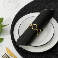 Кольцо для салфетки «Две линии», 5,5×5,5×2,5 см, цвет золотой