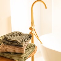 Полотенце вафельное SL HOME: Linen "Олива" 60х140 см, 51% лён, 49% хлопок, 235 г/м2