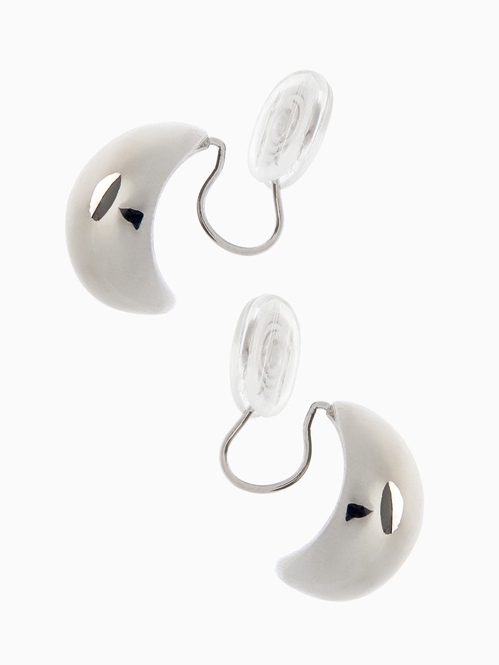 Клипсы для ушей QF «Тренд» крупная капля, цвет серебро