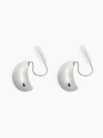 Клипсы для ушей QF «Тренд» крупная капля, цвет серебро