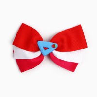 Бант для волос на заколке школьный, 12 см, Принцессы