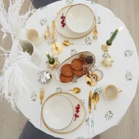 Скатерть новогодняя «Этель» Christmas bells, d=150 см ±3 см с ГМВО, 100% хлопок, саржа 190 г/м²