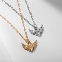 Кулоны парные «Сердечки», 45 см, цвет серебряный/золотой