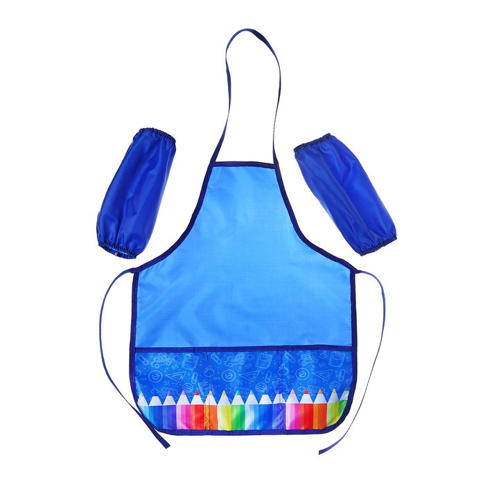 Фартук для труда + нарукавники Calligrata «Карандаши», 550×440/250×160 мм, рост 122-148 см