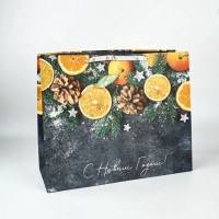 Пакет подарочный новогодний ламинированный «С Новым годом», XL 49×40×19 см