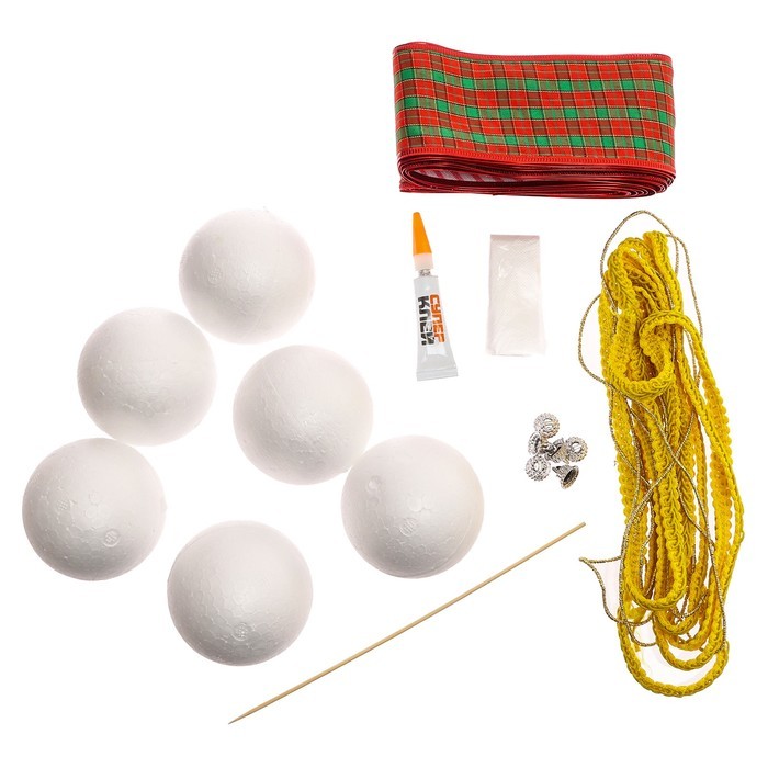 Набор для творчества «Ёлочные игрушки», лоскутки, 6 шаров Набор для творчества «Ёлочные игрушки», лоскутки, 6 шаров