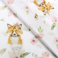 Бумага упаковочная тишью «Лисица и сад», 50 см × 70 см, 17 грамм