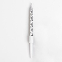 Свечи в торт «Спираль», 200 шт., 5 см, серебряный металлик