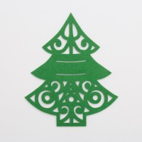 Набор конвертов для столовых приборов Доляна "Пушистая ёлочка" - 4 штуки, цвет зелёный