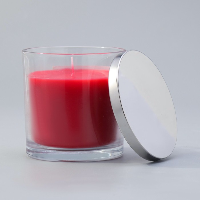 Свеча ГИГАНТ ароматическая в стакане "Вишнёвое цветение", соевый воск, 10х10 см