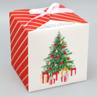 Коробка подарочная новогодняя складная «Сказочного Нового года», 18×18×18 см