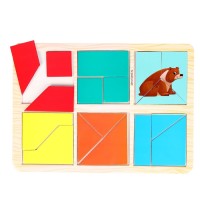 Головоломка геометрическая деревянная «Изучаем животных леса»