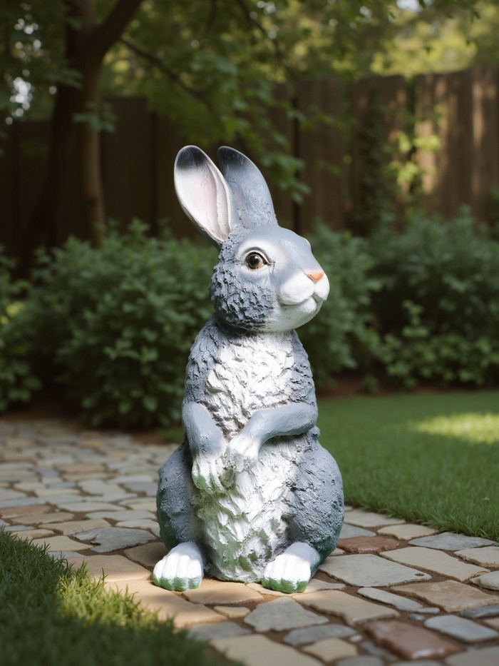 Садовая фигура из полистоуна «Заяц полевой», 33×21×18 см