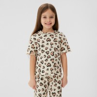 Пижама детская (футболка и брюки) KAFTAN Leo love, размер 32 (110-116 см)