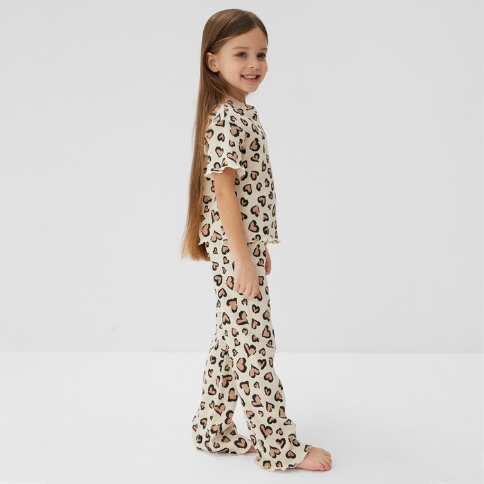 Пижама детская (футболка и брюки) KAFTAN Leo love, размер 32 (110-116 см)