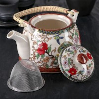 Чайник заварочный «Цветы», 900 мл, 17×14×12 см, с металлическим ситом