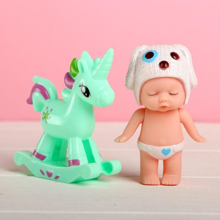 Пупс «Саша» с качалкой, МИКС