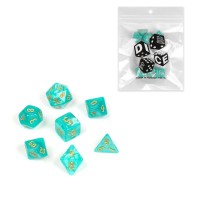 Набор кубиков для ДнД, 7 шт., бирюзовые