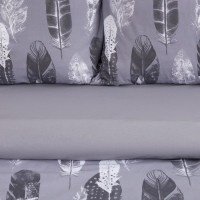 Постельное бельё Этель Евро «Перья» (вид 2)  200х217 см, 220х240 см, 70х70 см -2 шт,поплин 125 г/м2