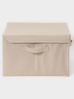 Короб стеллажный с крышкой LaDо́m, 38×26×24 см, бежевый, материал батист