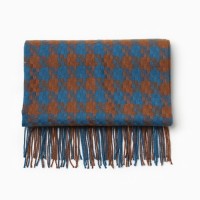 Шарф зимний с кистями MINAKU, размер 65×180 + 8 см, принт клетка