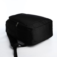 Рюкзак молодёжный из текстиля на молнии, 4 кармана, цвет чёрный/зелёный