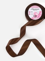 Лента атласная, 25 мм, 23±1 м, коричневая