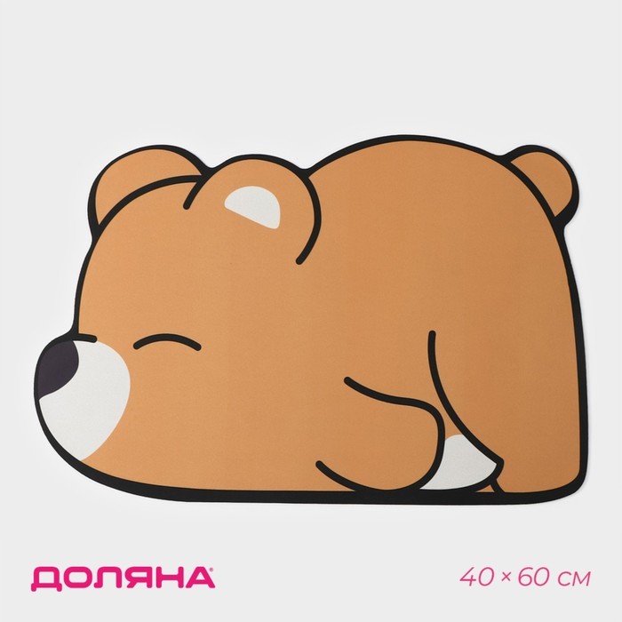 Коврик для дома Доляна «Мишка», 40×60 см, бежевый