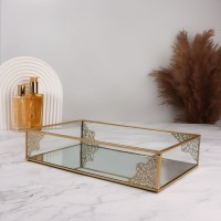 Органайзер для хранения «GREAT», стеклянный, с зеркальным дном,  29×17.5×6 см, цвет медный