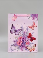 Пакет ламинированный «Порхающие бабочки», 31×40×11.5 см