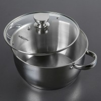 Кастрюля «Антея», 5 л, d=24 см, капсульное дно, стеклянная крышка