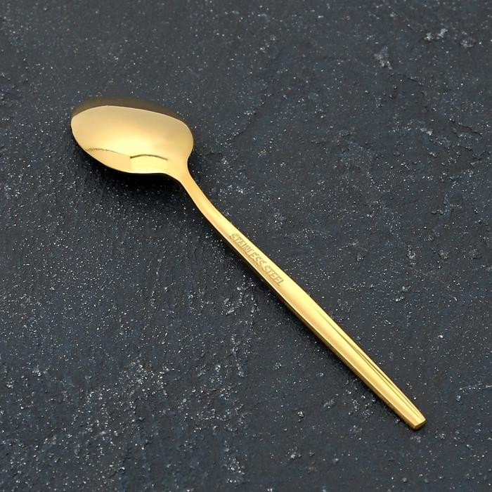 Ложка чайная Magistro «Блинк», длина 14.5 см, нержавеющая сталь, золотистая