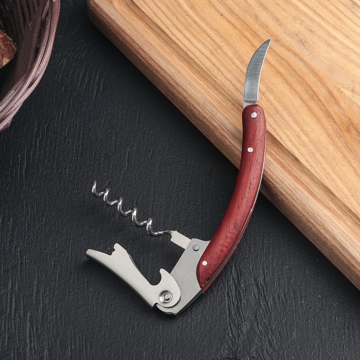 Штопор складной «Древо», 10,5 см, цвет коричневый Штопор складной «Древо», 10,5 см, цвет коричневый