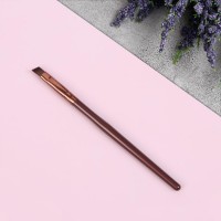 Кисть для макияжа «Brush СOFFEE», скошенная, 13 см, цвет коричневый/бронзовый