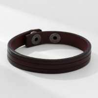 Браслет кожа «Миллениум» классика, тёмно-коричневый