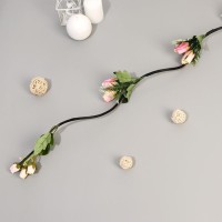 Декор ветка "Розочки с зеленью" 150 см (фасовка 5 шт, цена за 1шт) микс