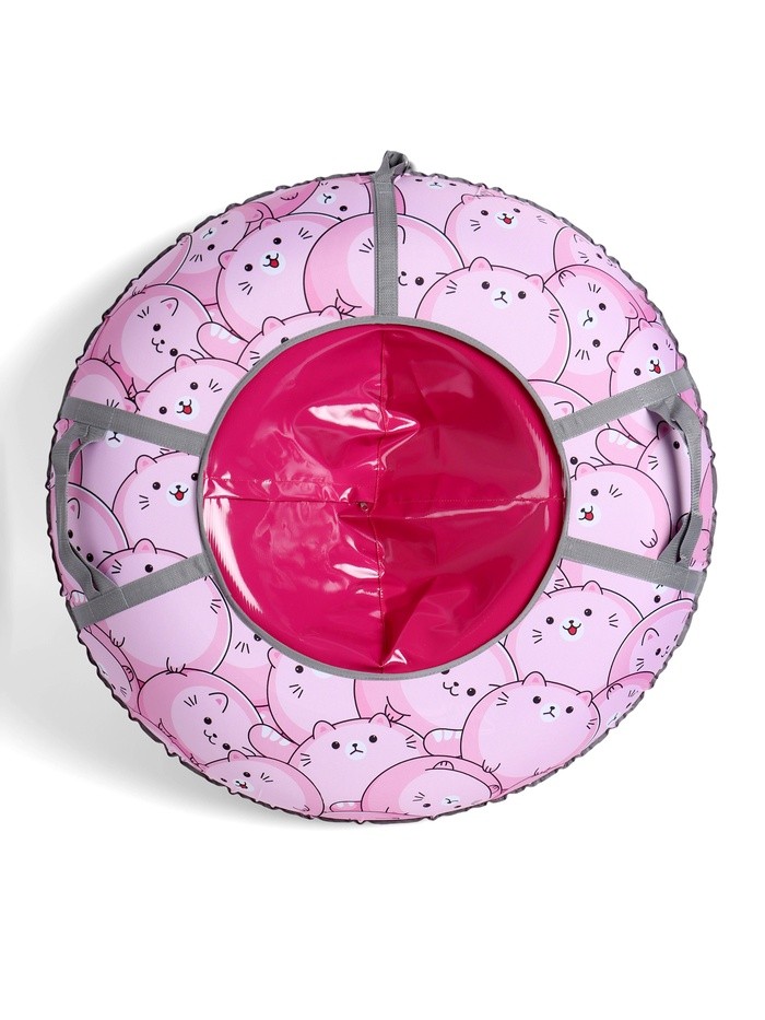 Тюбинг – ватрушка «Котики», диаметр чехла 100 см, розовая, Winter Star Тюбинг – ватрушка «Котики», диаметр чехла 100 см, розовая, Winter Star