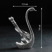 Набор ложек на подставке Magistro «Золотой лебедь», 7,5×5×14 см, цвет золотой