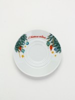 Чайная пара новогодняя «С Новым годом! Новогодние игрушки», 220 мл, кружка, блюдце