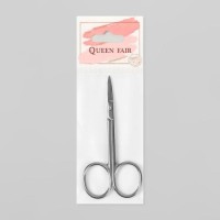 Ножницы маникюрные, прямые, узкие, 9,5 см, цвет серебристый