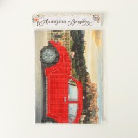 Алмазная мозаика с частичным заполнением на холсте «Машина», 15 х 21 см