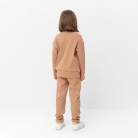 Костюм для девочки (свитшот, брюки) MINAKU бежевый, рост 98 см