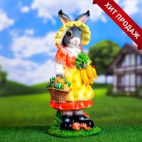 Садовая фигура из полистоуна «Зайчиха с корзинкой», 50×19×22 см